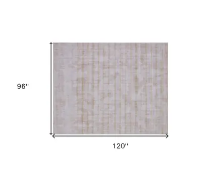 8' X 10' Camel Striped Hand Loomed Area Rug