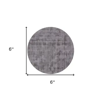 6' Dark Brown Round Hand Loomed Area Rug