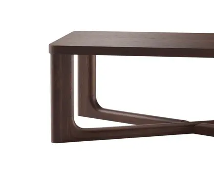 50" Walnut Solid Wood Cross Legs Coffee Table