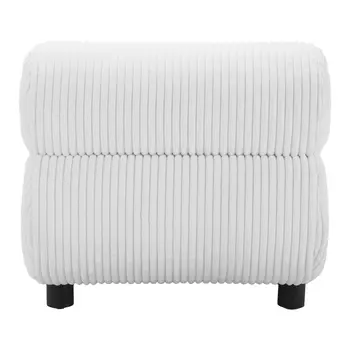 31" White And Black Corduroy And Upholstered Side Chair