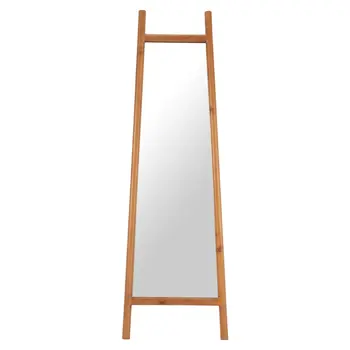70" Natural Oval Glass Framed Accent Mirror