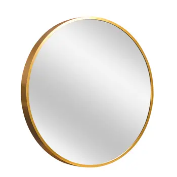 20" Gold Round Aluminum Framed Bathroom Vanity Mirror