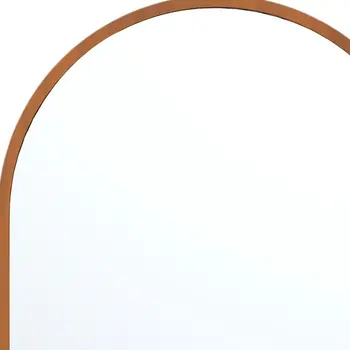 Set of Two Walnut Arch Wood Framed Bathroom Vanity Mirror