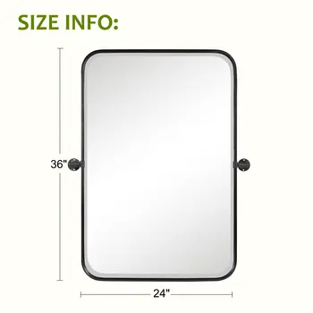 32" Black Iron Framed Bathroom Vanity Mirror