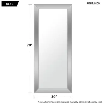 70" Silver Framed Standing Mirror