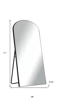 71" Black Arch Wood Framed Standing Mirror