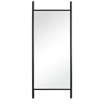 64" Black Novelty Wood Framed Standing Mirror
