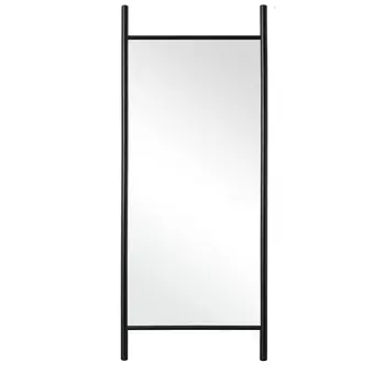 64" Black Novelty Wood Framed Standing Mirror
