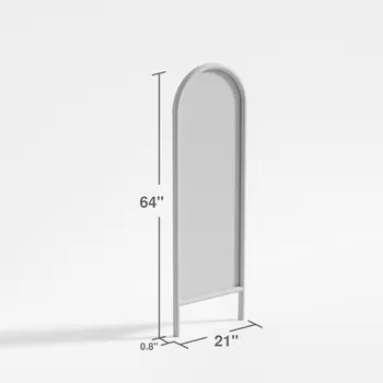 64" Black Arch Wood Framed Standing Mirror
