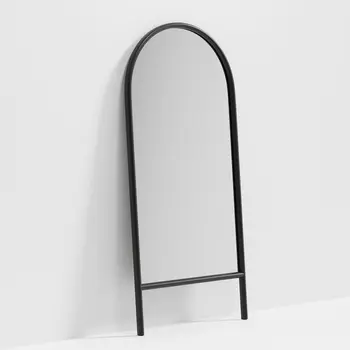 71" Black Arch Wood Framed Standing Mirror