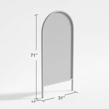 71" Black Arch Wood Framed Standing Mirror