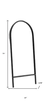 71" Black Arch Wood Framed Standing Mirror