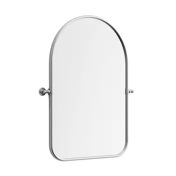 36" Silver Arch Iron Framed Bathroom Vanity Mirror