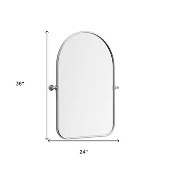 36" Silver Arch Iron Framed Bathroom Vanity Mirror