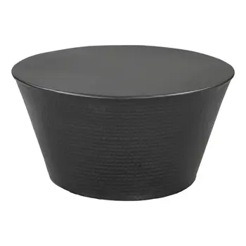 33" Black Iron Round Solid Coffee Table