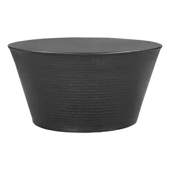 33" Black Iron Round Solid Coffee Table