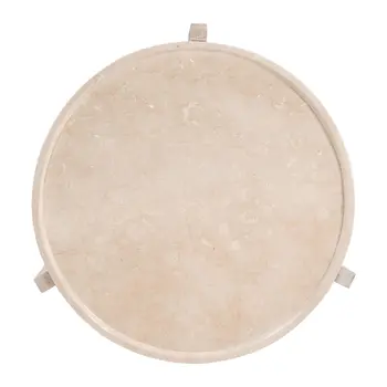 30" Natural Genuine Marble and Marble Round Coffee Table