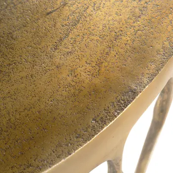 32" Antiqued Brass Aluminum Round Coffee Table