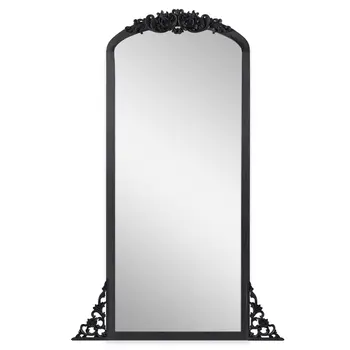 67" Black Wood Framed Standing Mirror