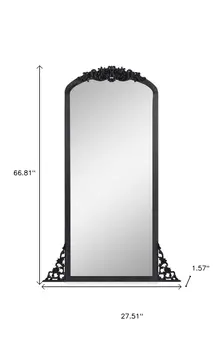 67" Black Wood Framed Standing Mirror
