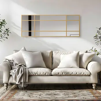 63" Gold Metal Framed Standing Mirror