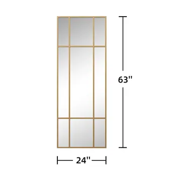 63" Gold Metal Framed Standing Mirror