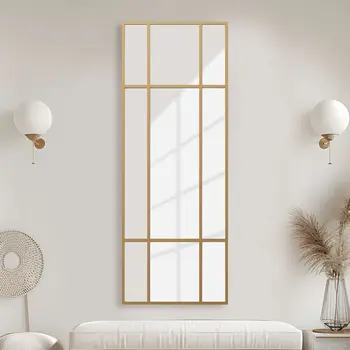 63" Gold Metal Framed Standing Mirror