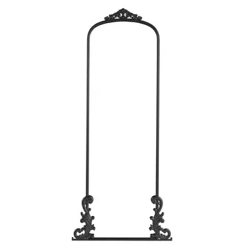 68" Black Arch Metal Framed Standing Mirror