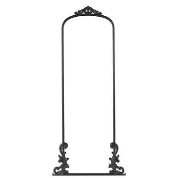 68" Black Arch Metal Framed Standing Mirror