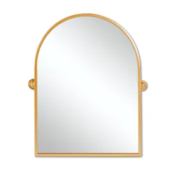 36" Gold Arch Metal Framed Standing Mirror