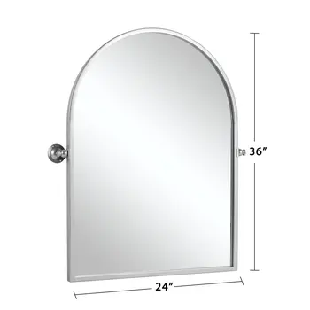 36" Silver Arch Metal Framed Standing Mirror