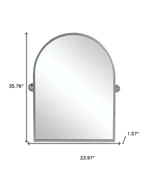 36" Silver Arch Metal Framed Standing Mirror