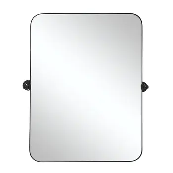 36" Black Metal Framed Standing Mirror