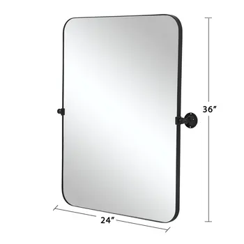 36" Black Metal Framed Standing Mirror