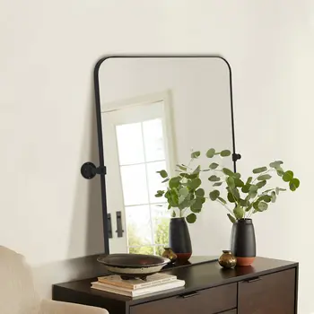 36" Black Metal Framed Standing Mirror