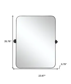36" Black Metal Framed Standing Mirror