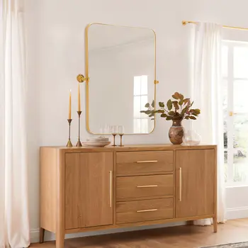 36" Gold Metal Framed Standing Mirror