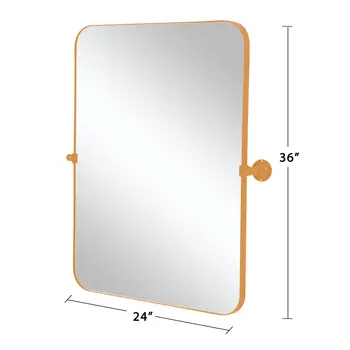 36" Gold Metal Framed Standing Mirror