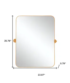 36" Gold Metal Framed Standing Mirror