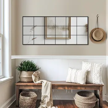 69" Black Metal Framed Standing Mirror