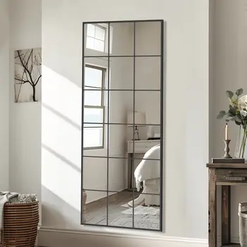 69" Black Metal Framed Standing Mirror