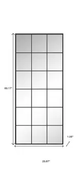69" Black Metal Framed Standing Mirror
