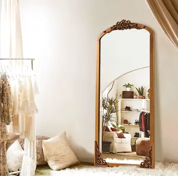 64" Brown Wood Framed Standing Mirror