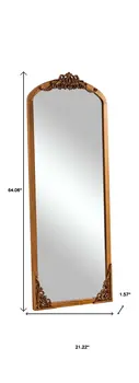 64" Brown Wood Framed Standing Mirror