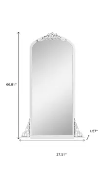 67" White Wood Framed Standing Mirror