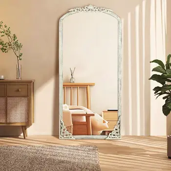67" White Wood Framed Standing Mirror