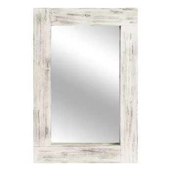 36" White Metal Framed Standing Mirror