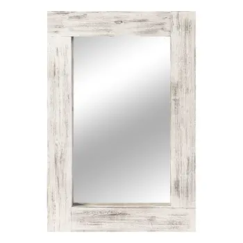 36" White Metal Framed Standing Mirror