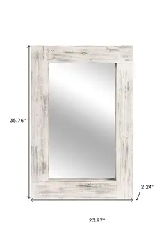 36" White Metal Framed Standing Mirror