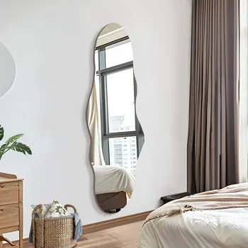 59" Clear Abstract Unframed Standing Mirror